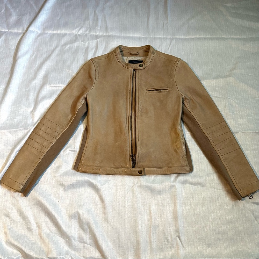 Burberry Beige Leather Jacket